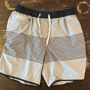 Vuori Medium Mint Green w Black Stripes Shorts